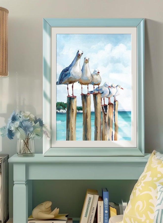 SUMGAR DIY Paint by Numbers Kit for Adults Beginner Seagull Blue Sea Paint by Numbers 16x20 Inch Without Frame Realistic Acrylic Oil Painting Drawing Craft Work Set with Brushes - Image 3