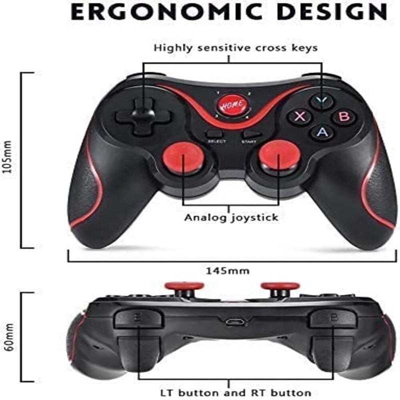 SSR Wireless Gaming Controller Joystick Support for Android Phone Smart Box Smart TV & Smart Phone X3 Bluetooth Wireless Gamepad Controller Handle for Android Smartphone Black - Image 5