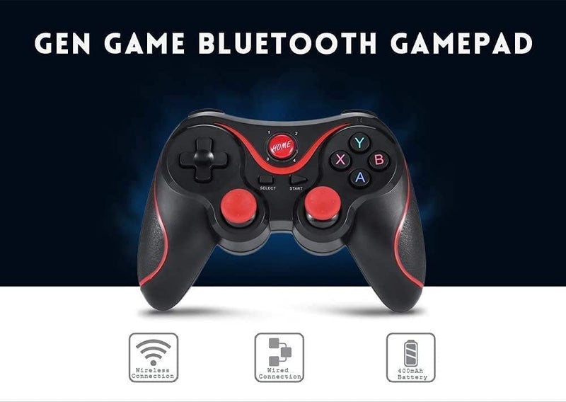 SSR Wireless Gaming Controller Joystick Support for Android Phone Smart Box Smart TV & Smart Phone X3 Bluetooth Wireless Gamepad Controller Handle for Android Smartphone Black - Image 1