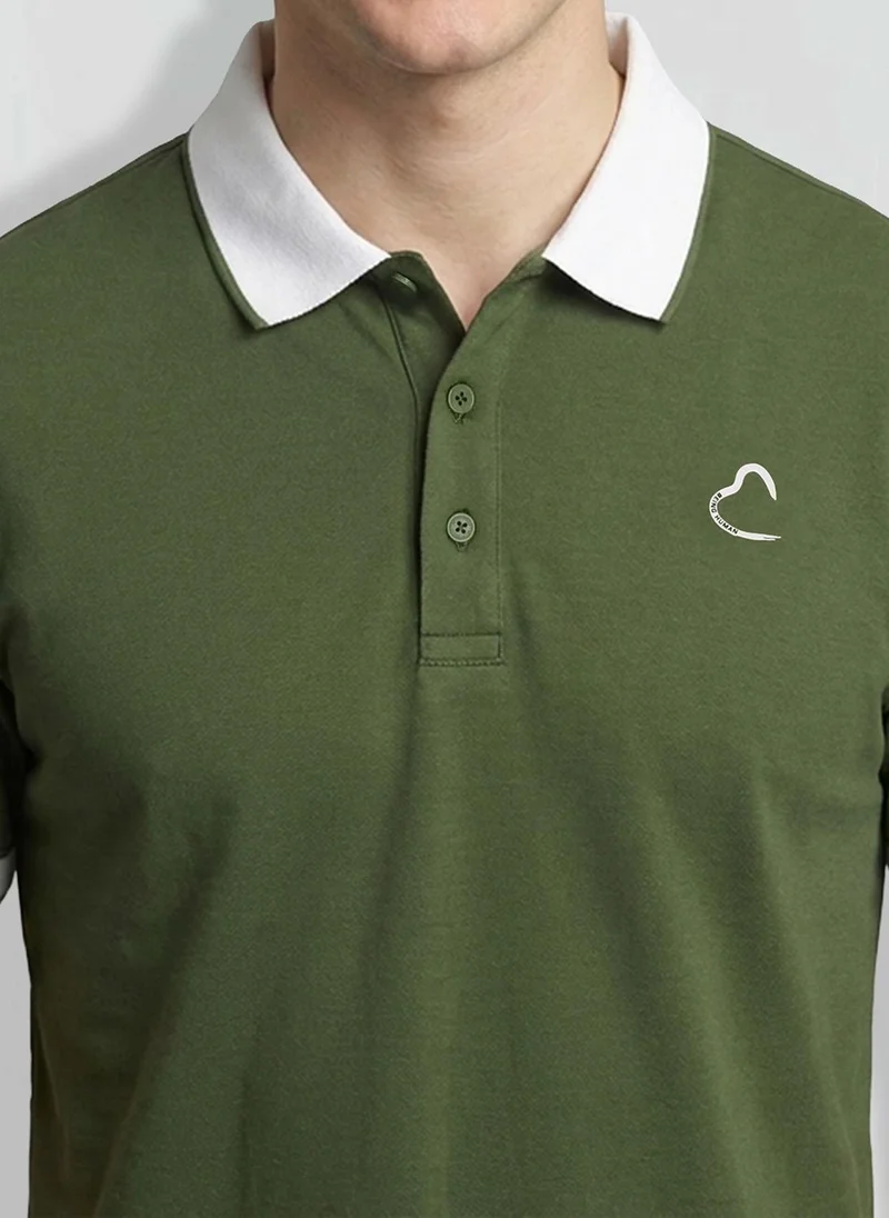 بيينغ هيومان Men Brand Logo Polo Collar T-shirt