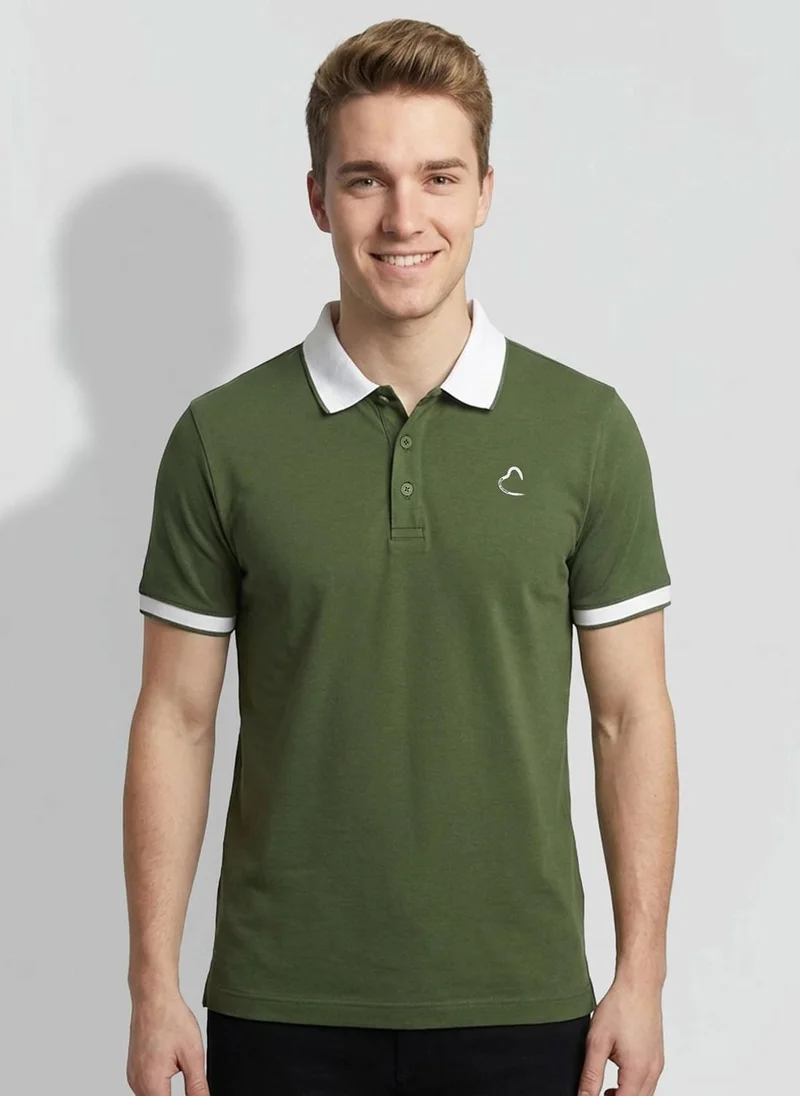 بيينغ هيومان Men Brand Logo Polo Collar T-shirt