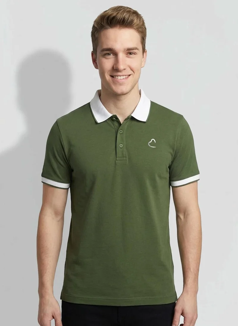 Being Human Men Brand Logo Polo Collar T-shirt