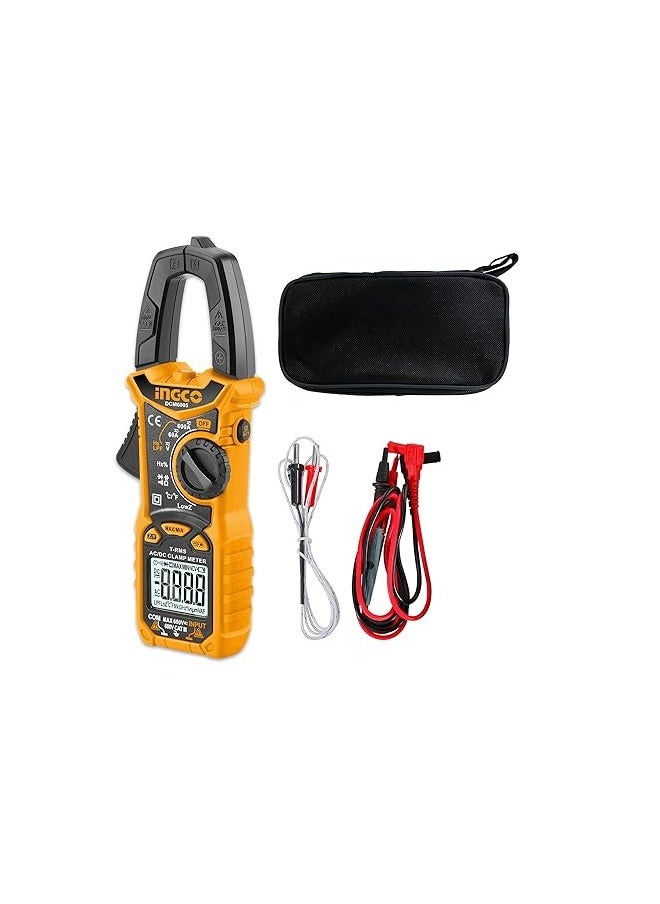 INGCO - inGCO Auto Ranging Digital Clamp Meter TRMS 6000 Counts Measures AC/DC Voltage AC/DC Current Resistance Capacitance Diode Test Temperature DCM6005 - Image 1