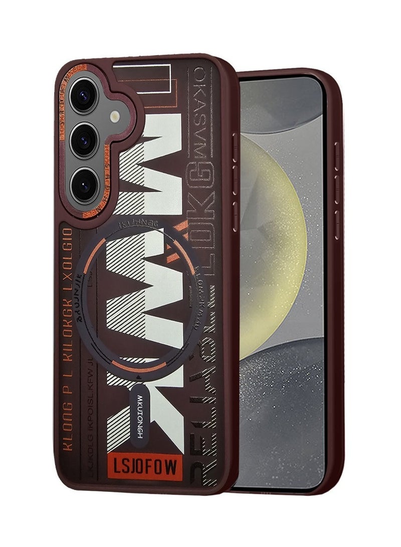 Techie حافظة TPU MWK مغناطيسية شفافة جمالية مع واقي عدسة الكاميرا المرتفع لهاتف سامسونج جالاكسي S24 بلس - مارون - Image 1