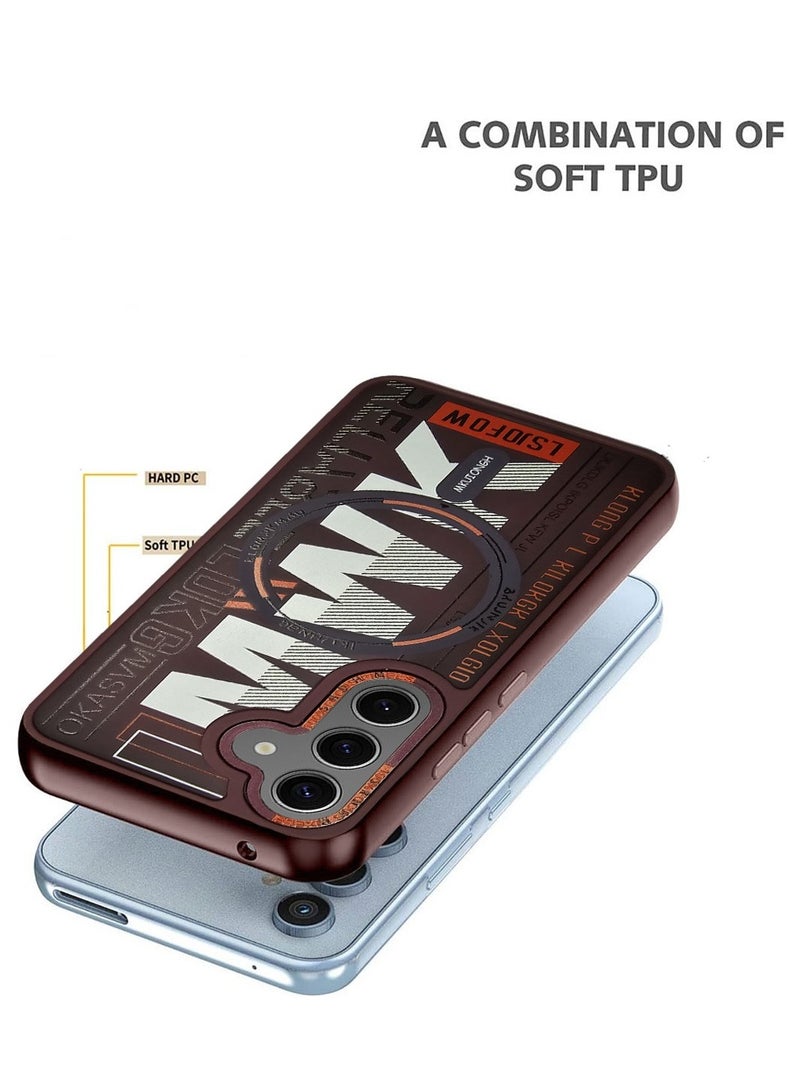 Techie حافظة TPU MWK مغناطيسية شفافة جمالية مع واقي عدسة الكاميرا المرتفع لهاتف سامسونج جالاكسي S24 بلس - مارون - Image 2