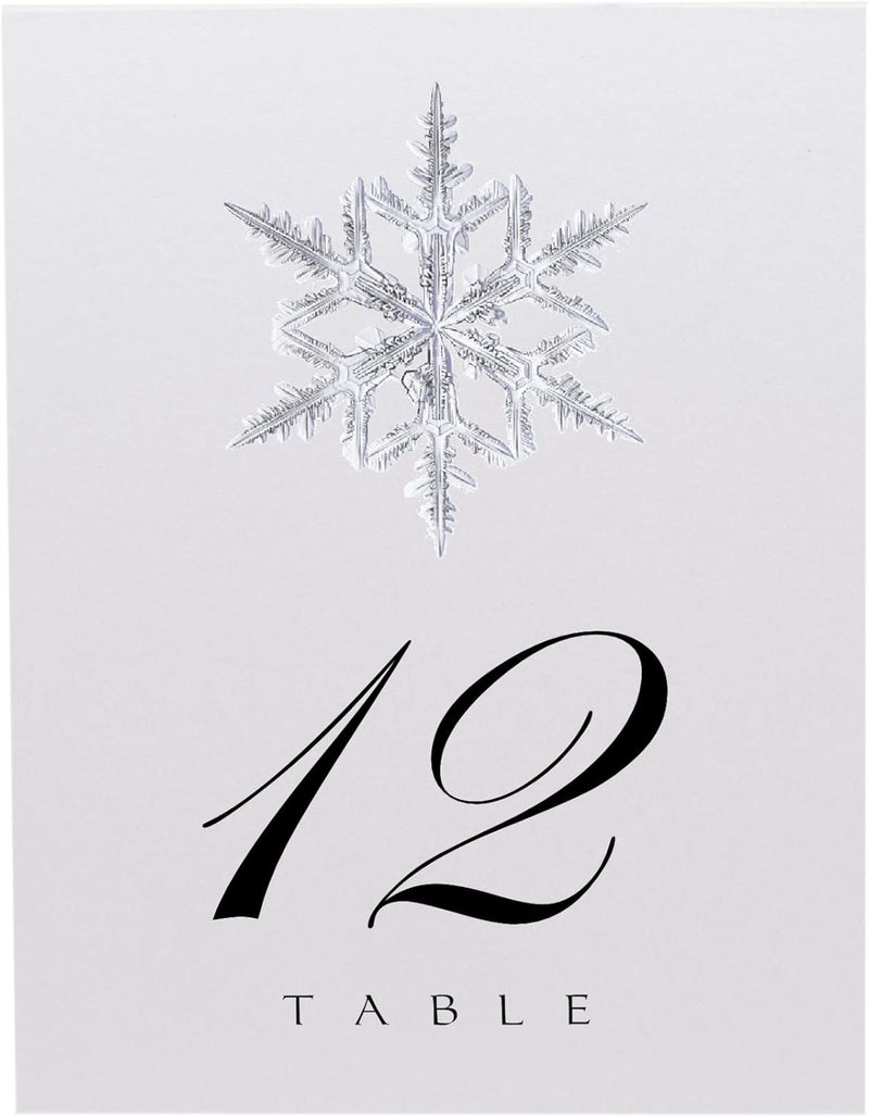 Documents and Designs Christmas and Holiday Snowflake Wedding Table Numbers 125 Double Sided Tent or Use in a Stand Great for Parties  Restaurants  Made in the USA  - Image 4