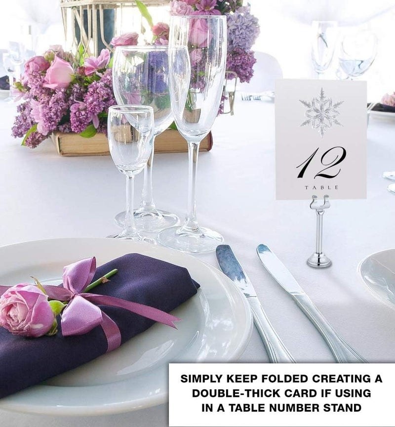 Documents and Designs Christmas and Holiday Snowflake Wedding Table Numbers 125 Double Sided Tent or Use in a Stand Great for Parties  Restaurants  Made in the USA  - Image 3