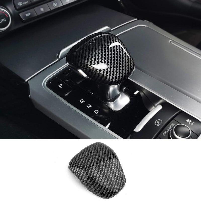 JUIVEEL Gear Shift Knob Cover Car Shift Cover Shifter Lever Handle Trim Compatible with Kia Stinger 20172024 AccessoriesCarbon Fiber Black Style