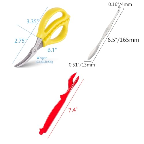 Sisims Endurance Kitchen shears Seafood Scissors for Shrimp crab lobster snow crab 6.1 Inch Stainless Steel - Image 2