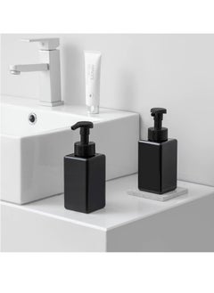 UUJOLY UUJOLY Foaming Soap Dispenser, 15oz Refillable Pump Bottle Plastic for Liquid Soap, Shampoo, Body Wash, 2 Pcs, Black  - Image 3