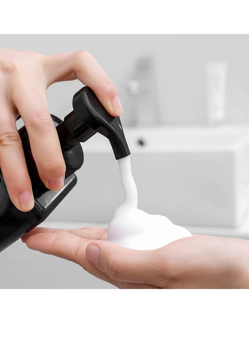 UUJOLY UUJOLY Foaming Soap Dispenser, 15oz Refillable Pump Bottle Plastic for Liquid Soap, Shampoo, Body Wash, 2 Pcs, Black  - Image 4
