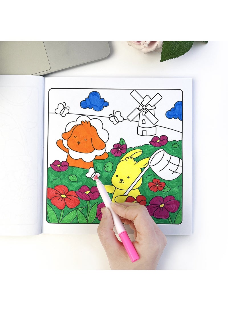 Aurafly Cozy Friends Series Coloring Book for Adults and Teens Featuring Super Cute Animal Characters with Easy and Simple Designs for Relaxation 40 Hand Drawn Pages Ready for Coloring，Mindfulness Illustrations | Relaxing Anti-Anxiety Art Therapy - Image 5