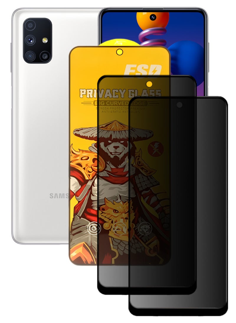 ESD 2 Pieces Tempered Dustproof Privacy Glass Screen Protector Compatible For Samsung Galaxy M51 - Image 1