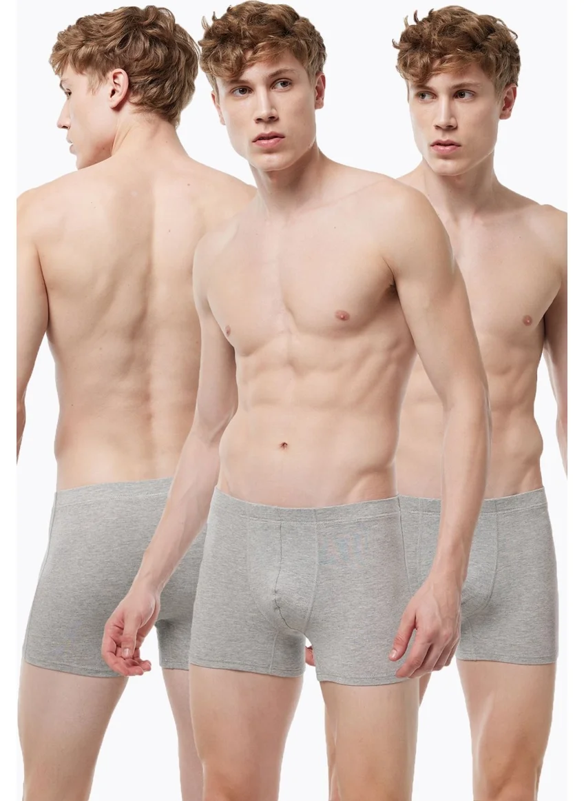 Malabadi Men's Gray 3 Pack Modal Lycra Boxer 3M058 058