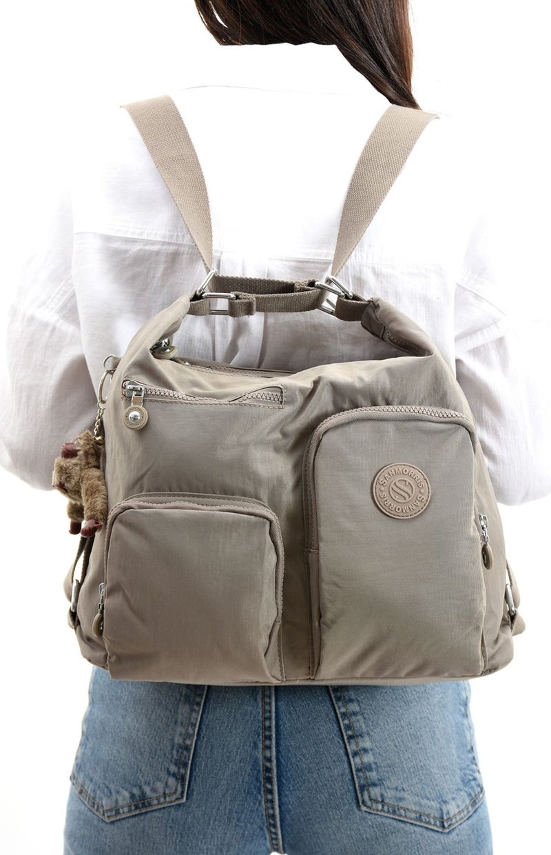 Sanmorris Women's Large Size Waterproof Parachute Fabric Cross Strap Shoulder and Backpack with Compartments - Image 4