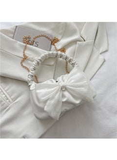 Chic Bow Decor Pleated Shoulder BagWhite White