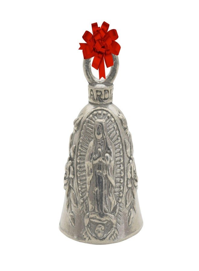 Guardian Bell Virgin Mary Religious Good Luck Bell w/Keyring & Black Velvet Gift Bag | Motorcycle Bell | Lead-Free Pewter | Made in USA - Image 1