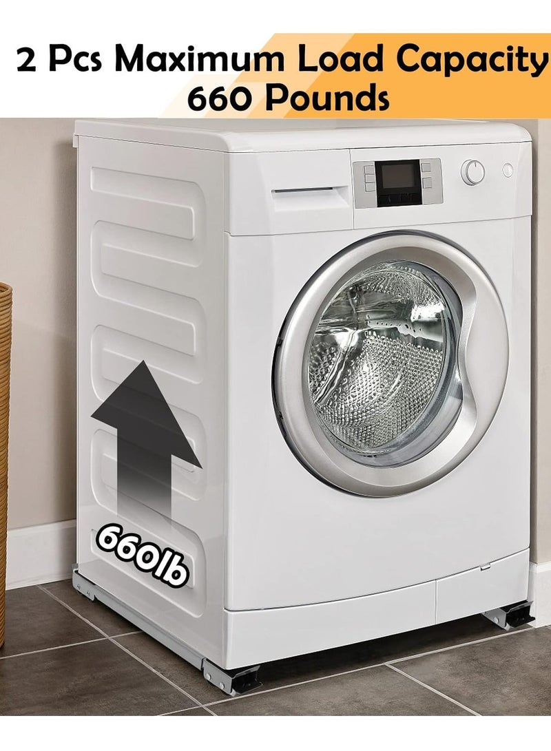 NEW 4PCS Extendable Furniture Appliance Rollers, Mover Tools with 24 Rollers & Brakes – Heavy Duty for Washing Machines, Dryers, Refrigerators, Strong Base Stand, Mobile Wheels, Grey - Image 2