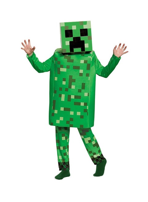 Minecraft crawler character costume, tough guy outfit, Halloween children's costume, green world, XL size Minecraft Crawler Character Costume, for Kids Party