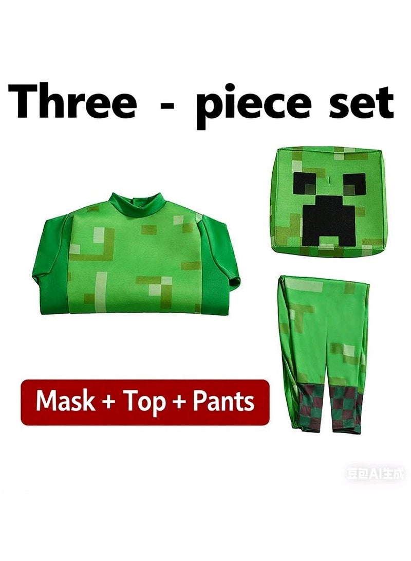 Minecraft crawler character costume, tough guy outfit, Halloween children's costume, green world, XL size Minecraft Crawler Character Costume, for Kids Party - Image 2