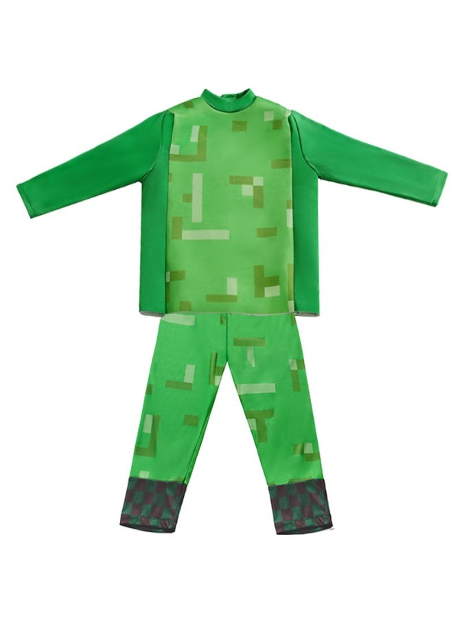 Minecraft crawler character costume, tough guy outfit, Halloween children's costume, green world, XL size Minecraft Crawler Character Costume, for Kids Party - Image 3