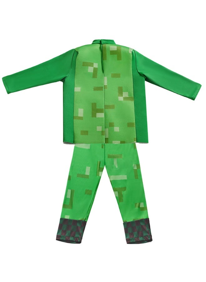 Minecraft crawler character costume, tough guy outfit, Halloween children's costume, green world, XL size Minecraft Crawler Character Costume, for Kids Party - Image 4