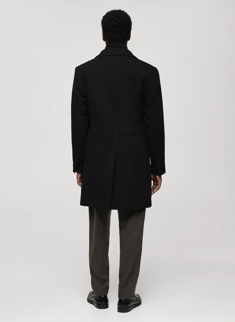 مانجو مان Wool Coat With Detachable Collar