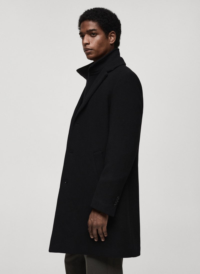 Mango Man - Wool Coat With Detachable Collar - Image 1