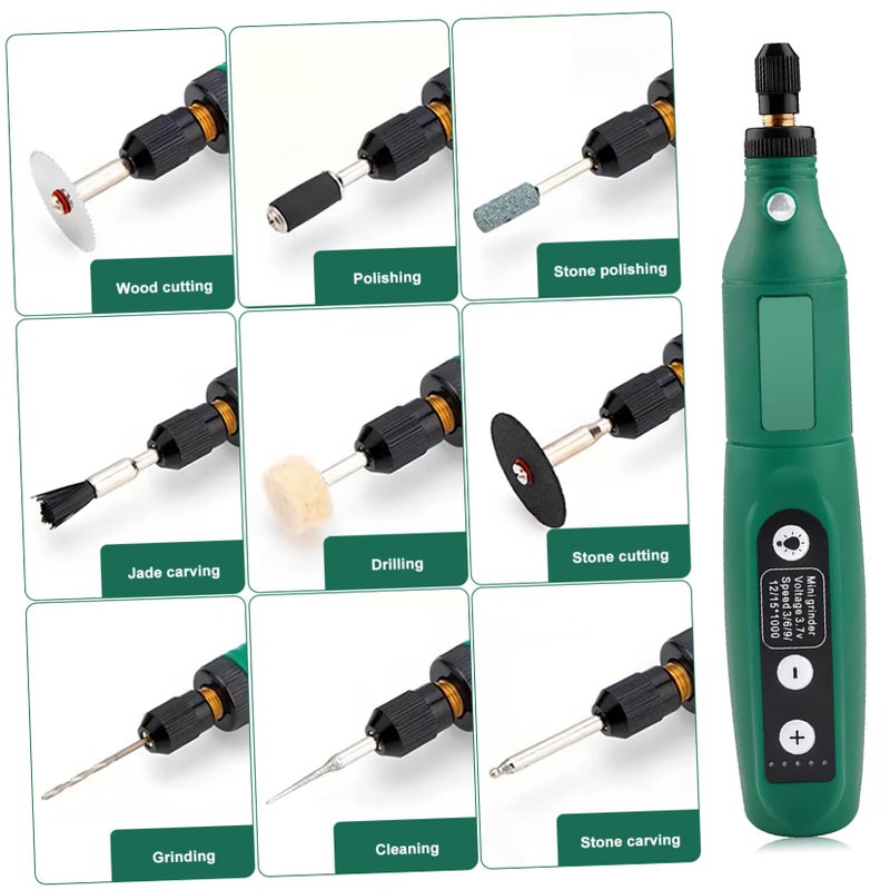 USB Rechargeable Mini Rotary Tool 15000 RPM Adjustable Speed Engraving Pen for Metal Glass Etching Sanding Polishing - Image 4