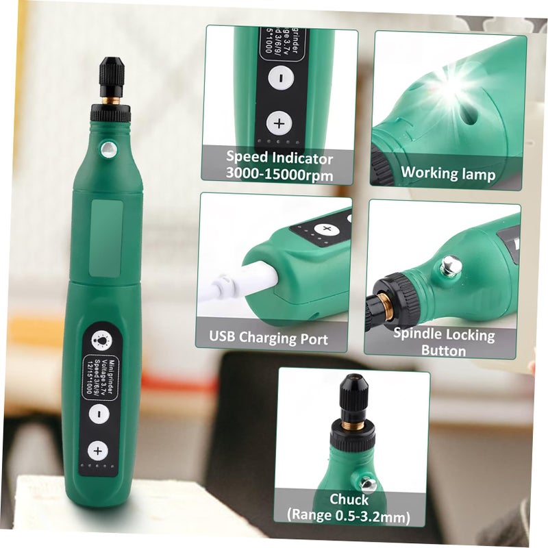 USB Rechargeable Mini Rotary Tool 15000 RPM Adjustable Speed Engraving Pen for Metal Glass Etching Sanding Polishing - Image 5