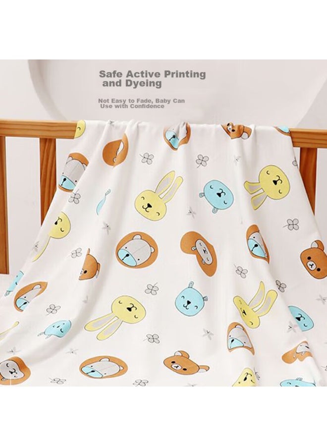 9i9 Baby Swaddle, Pure Cotton, Anti-startle, Swaddling Cloth, Newborn Maternity Ward Wrap, Baby Blanket, 2-pack, Animal Pattern, 85cm - Image 4