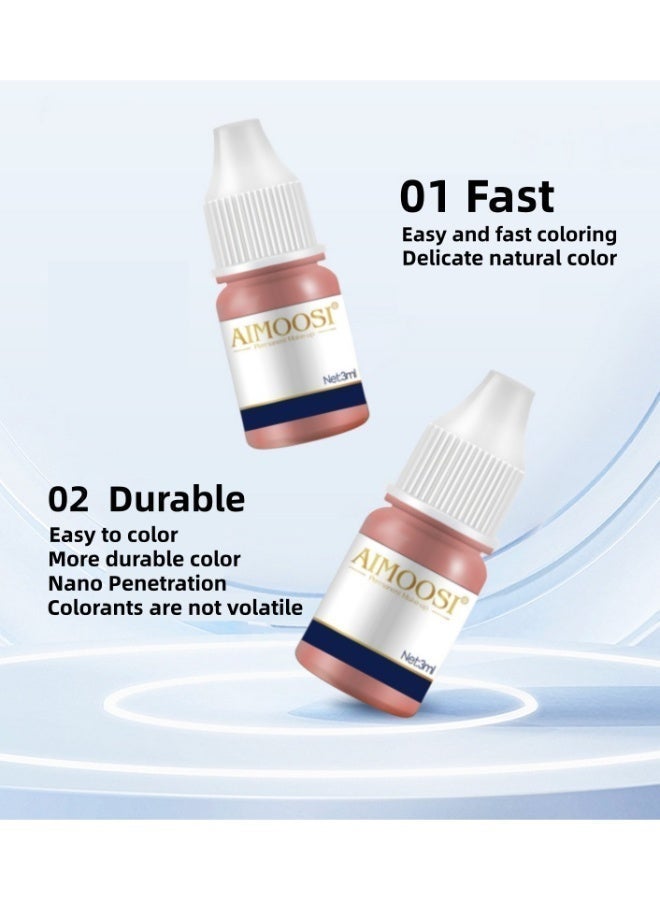 Pigment for Lip 3ml Professional Tattoo Ink for Long-Lasting Lips Color Microblading Ink Permanent Makeup Beauty Tattoo Supplies(401 Honey Coral) - Image 4