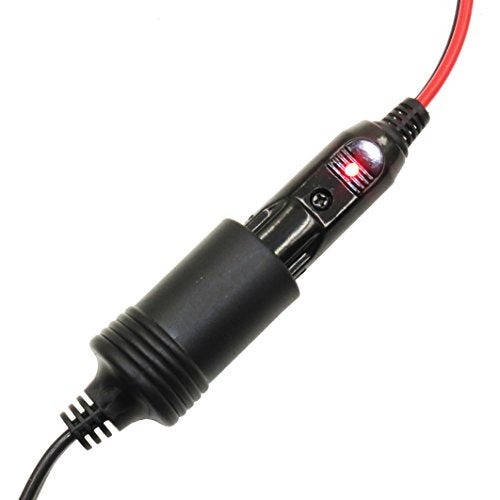 MOTOPOWER MP69000A 10FT 16AWG Heavy Duty Male to Male Cigarette Lighter Plug Cable Battery Charger Cord with LED Lights and Fuse Protection On Both Plugs Fire Resistant Plugs - Image 5