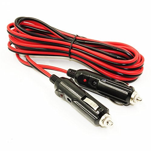 MOTOPOWER MP69000A 10FT 16AWG Heavy Duty Male to Male Cigarette Lighter Plug Cable Battery Charger Cord with LED Lights and Fuse Protection On Both Plugs Fire Resistant Plugs - Image 4