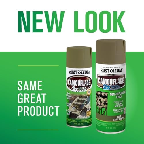 Rust-Oleum 279176 Camouflage 2X Ultra Cover Spray Paint, 12 oz, Army Green - Image 2