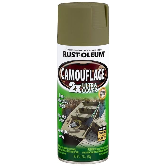 Rust-Oleum 279176 Camouflage 2X Ultra Cover Spray Paint, 12 oz, Army Green - Image 4