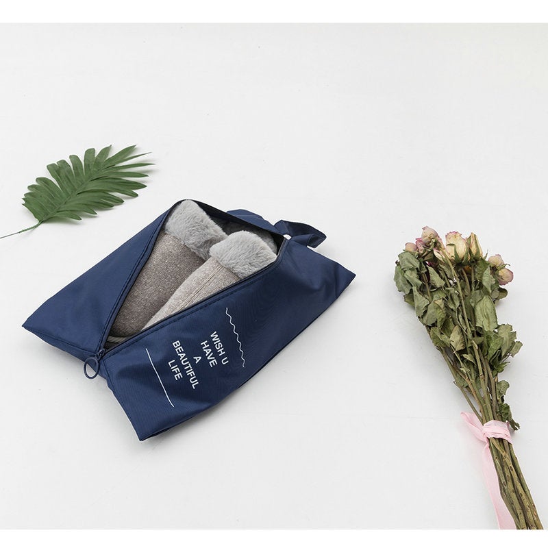 Travel Organizer Bag 8-Piece Set navy blue shoe bag