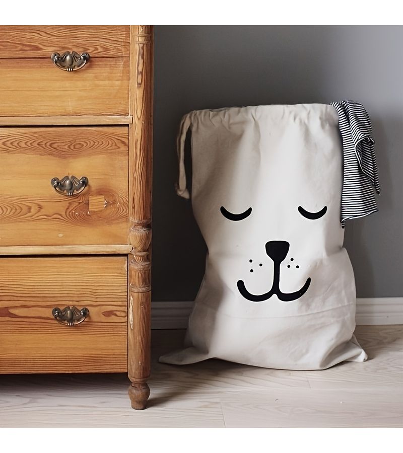 Multi Functional Reusable Canvas Laundry Storage Bag With Drawstring Closure 18.11 X 24.41 Inches For Washing Machine Dirty Clothes Travel And Moving - Image 5