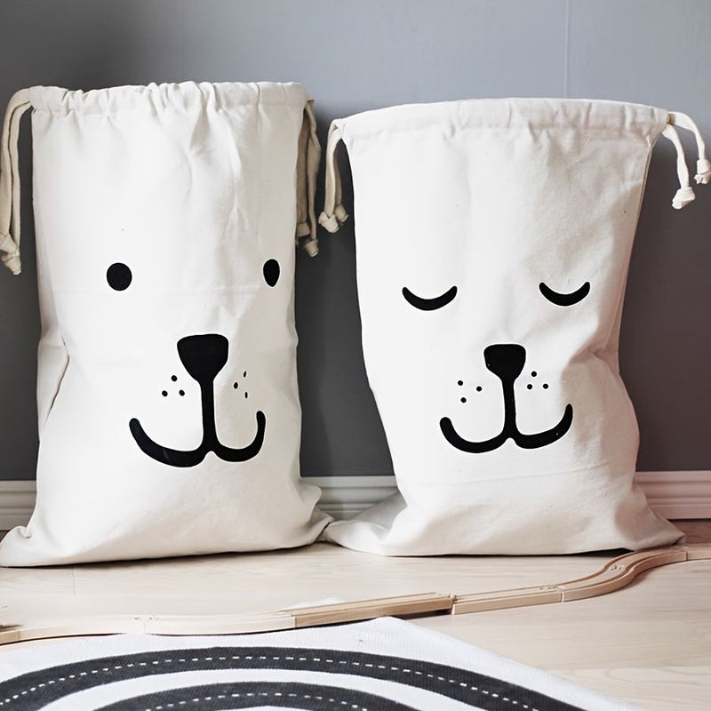 Multi Functional Reusable Canvas Laundry Storage Bag With Drawstring Closure 18.11 X 24.41 Inches For Washing Machine Dirty Clothes Travel And Moving - Image 1