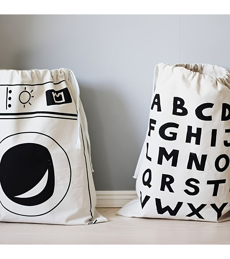 Multi Functional Reusable Canvas Laundry Storage Bag With Drawstring Closure 18.11 X 24.41 Inches For Washing Machine Dirty Clothes Travel And Moving - Image 3
