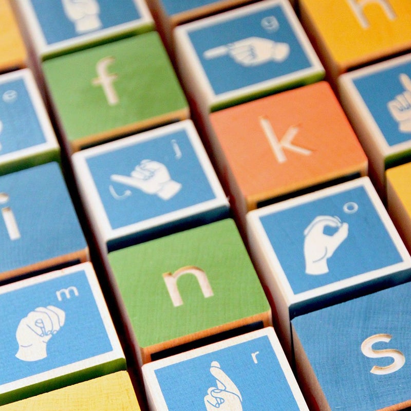 Uncle Goose American Sign Language Learning Blocks  28 Piece Set Ages 2 - Image 3