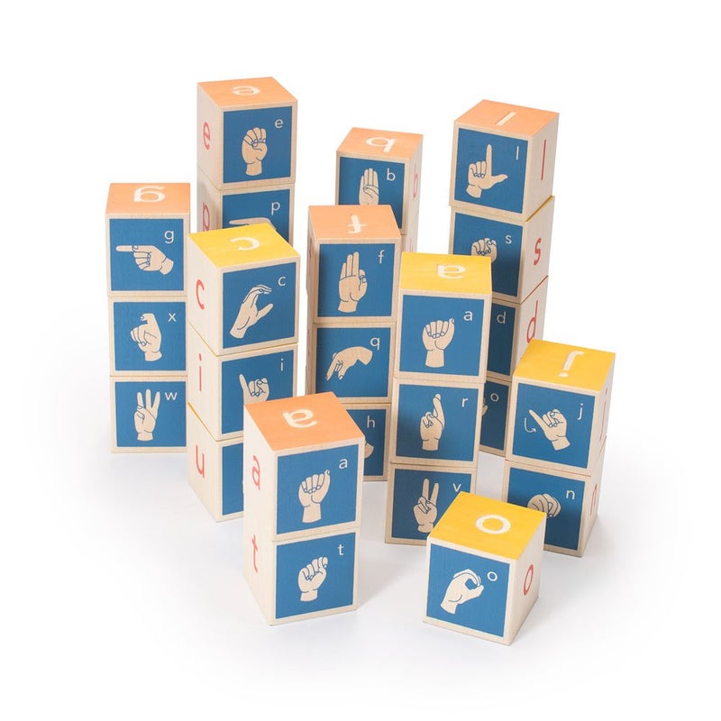 Uncle Goose American Sign Language Learning Blocks  28 Piece Set Ages 2 - Image 2