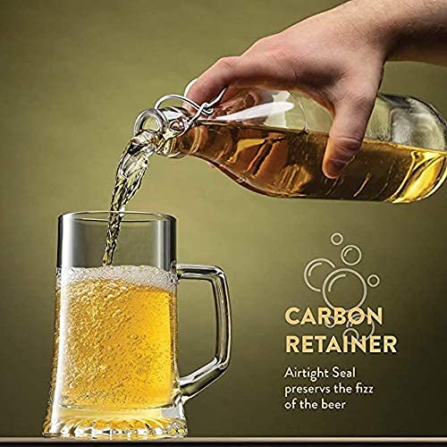 RAVIZAA Top Glass Bottles BPAFree 32oz Flip Top Airtight Brewing Bottle Beer Oil and Vinegar Beverages Homemade Juices 8 - Image 3
