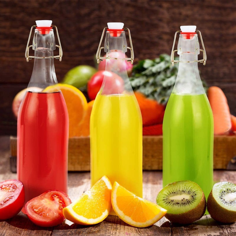 RAVIZAA Top Glass Bottles BPAFree 32oz Flip Top Airtight Brewing Bottle Beer Oil and Vinegar Beverages Homemade Juices 8 - Image 2