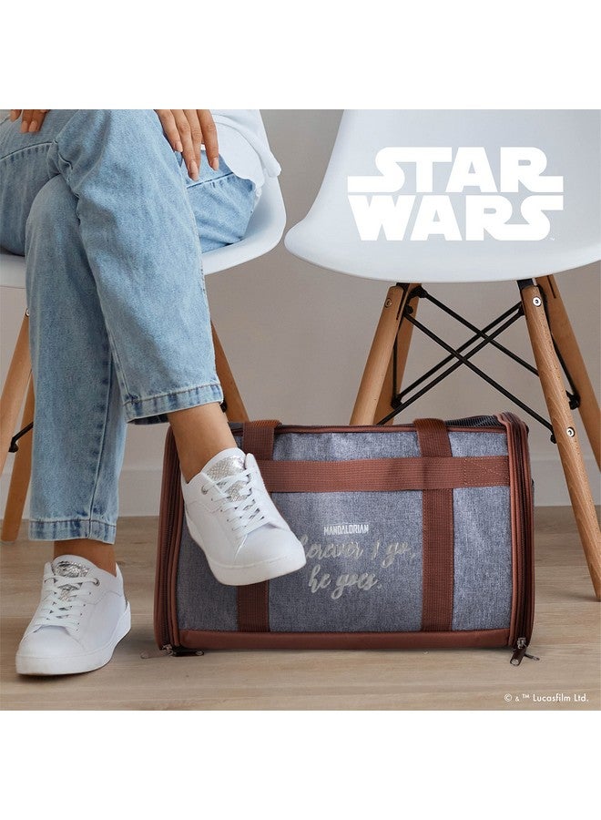 Star Wars for Pets The Mandalorian Soft Pet Carrier “Wherever I go, he goes” Gray & Brown | for Pets 15 x 9 x 9 Dog Travel Bag| Luggage Carrier for Dogs, Fits Under Plane Seat (FF19733) - Image 2