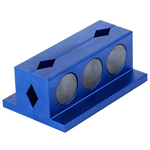 PTNHZ Aluminum 4" Vise Jaw Protective Inserts for Wide Array of Vices - with Magnetic Back(Blue) - Image 3