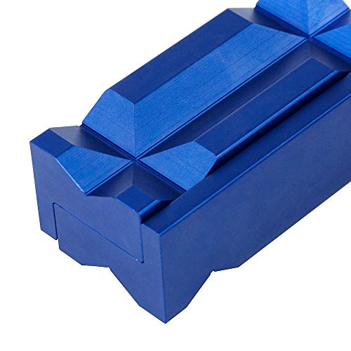 PTNHZ Aluminum 4" Vise Jaw Protective Inserts for Wide Array of Vices - with Magnetic Back(Blue) - Image 4