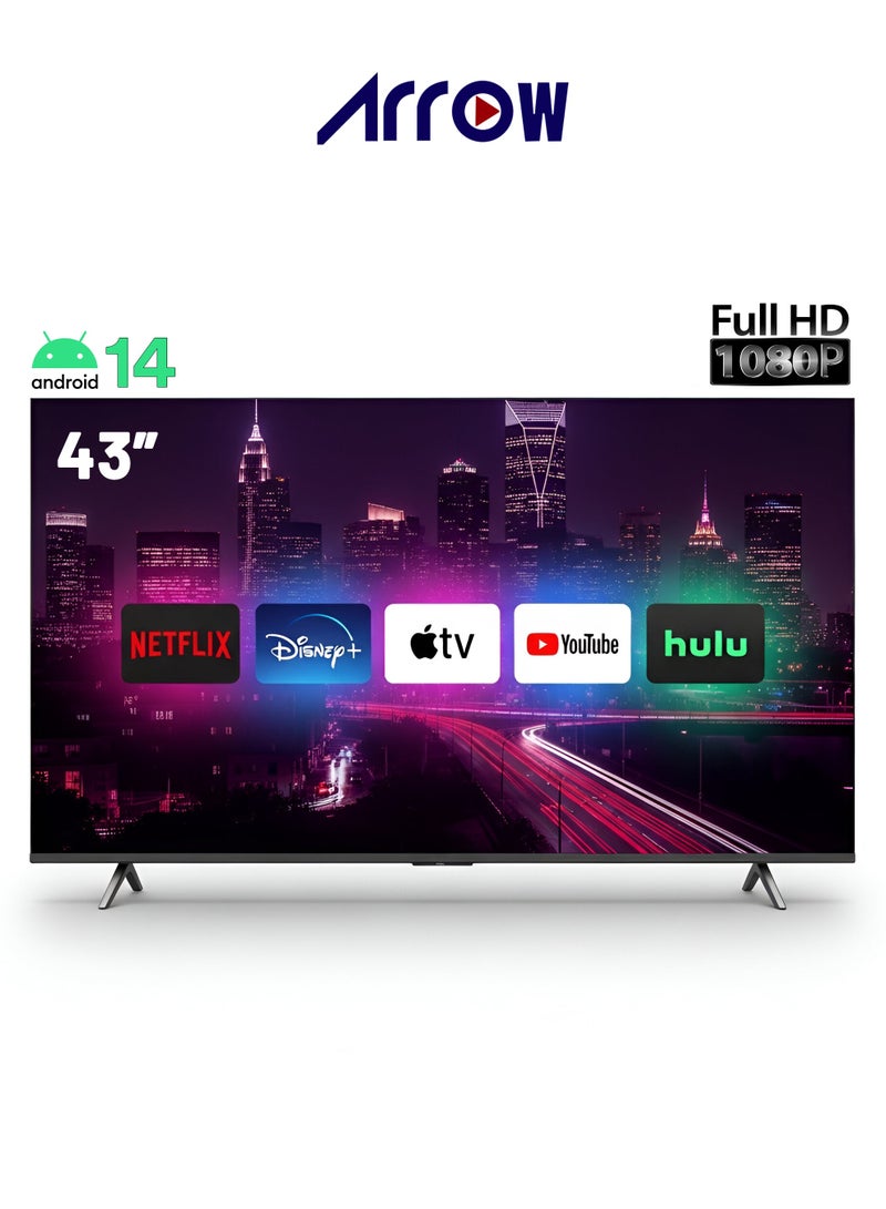 شاشة سمارت - 43 بوصة - FULL HD - اندرويد 14 - RO-43LPS