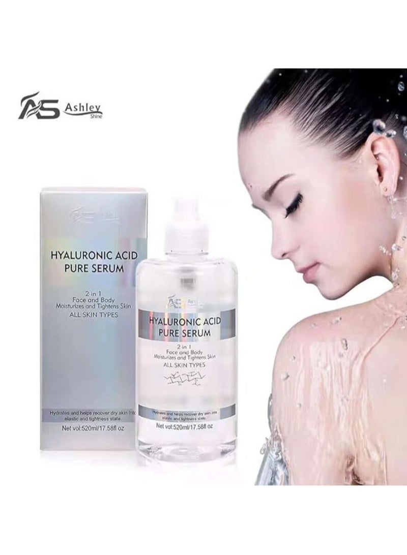 آشلي مصل حمض الهيالورونيك النقي 2 في 1 لترطيب الوجه والجسم وشد البشرة 520 مل - Image 2