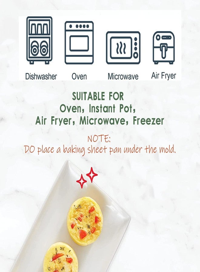 Dootafy Silicone Egg Molds Frittata Pan, 3 Inch Deep Starbuc Egg Bites Molds Dash Silicone Cups Sous Vide Mold Round Rolls Tray for Breakfast Sandwiches Omelets Dinner Rolls Baking - Image 4